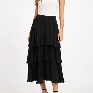 Elegant Black Tiered Skirt